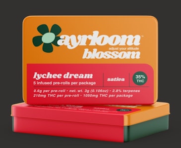 AYRLOOM - Ayrloom - Lychee Dream - Distillate Infused Blossom .6g Preroll - 5pk