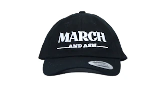 March and Ash - Black Hat White Bold Logo - Dad Hat