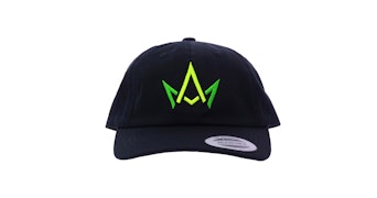 March and Ash - Black Hat Neon Green Crown Logo - Dad Hat