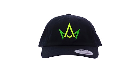 MARCH AND ASH - March and Ash - Black Hat Neon Green Crown Logo - Dad Hat