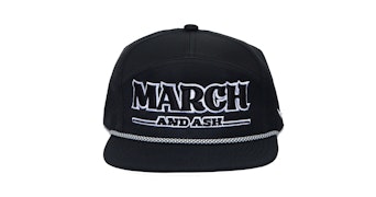 March and Ash - Black Hat Black Bold Logo w/ White Rope - KAMEL
