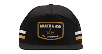 March and Ash - Black Hat w/ Patch and Stripes - Snapback