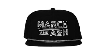 March and Ash - Black Hat White Block Logo w/rope - KAMEL