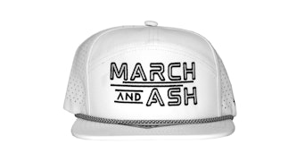 March and Ash - White Hat Black Block Logo w/rope - Kamel