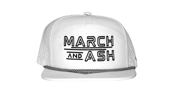 MARCH AND ASH - March and Ash - White Hat Black Block Logo w/rope - Kamel