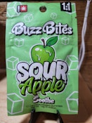 Buzz Bites | Sour Apple Soothe 1:1 THC:CBD (Indica) Gummies | 10 pk