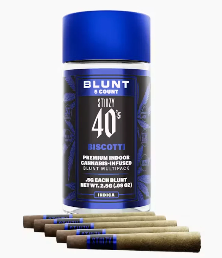 STIIIZY - - BISCOTTI - .5G 40's Infused Mini Blunt 5 Pack Main Image