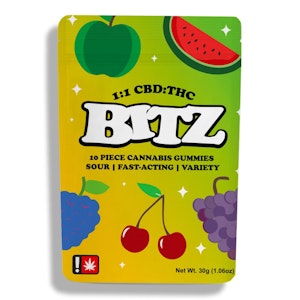 Bitz & Botz - Bitz Sour Gummies, 1:1 CBD:THC, 10 pack