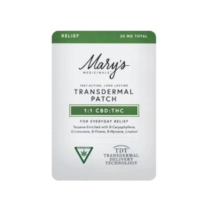 MARY'S MEDICINALS - PATCH - RELIEF - 1:1 | THC:CBD - MARY'S MEDICINALS