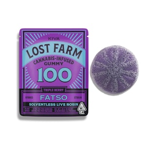 Kiva Confections - LOST FARM - SINGLE TRIPLE BERRY LIVE ROSIN GUMMY 100MG - KIVA CONFECTIONS
