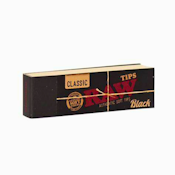 BLACK ROLLING PAPER TIPS (50PK) - RAW