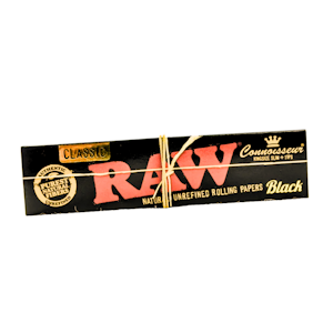 RAW - CLASSIC BLACK CONNOISSEUR 1 1/4 ROLLING PAPER - RAW