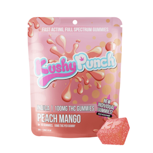 KUSHY PUNCH - INDICA - PEACH MANGO INDIVIDUAL GUMMIES 100MG - KUSHY PUNCH
