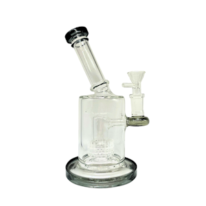 GLASS - BLACK SHOWERHEAD PERK WATER PIPE - GLASS