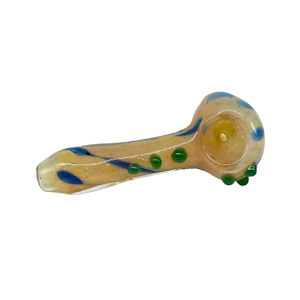 GLASS - 4'' BLUE POLKA DOT HAND PIPE - GLASS