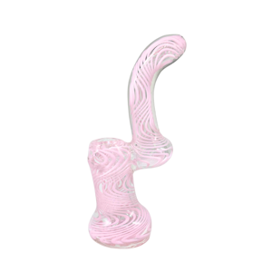 GLASS - PINK STRIPED BUBBLER - GLASS