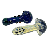 BLUE DARK SPECKLED HAND PIPE - GLASS
