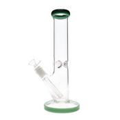 10" GREEN 9MM STRAIGHT WATER PIPE - GLASS