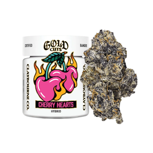 CLAYBOURNE CO. - CHERRY HEARTS 3.5G - GOLD CUTS - CLAYBOURNE CO