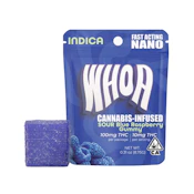 SOUR BLUE RASPBERRY GUMMIES 100MG - WHOA