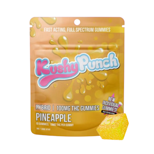 KUSHY PUNCH - HYBRID - PINEAPPLE INDIVIDUAL GUMMIES 100MG - KUSHY PUNCH