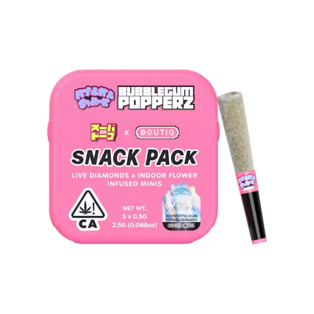 Boutiq - BUBBLEGUM POPPERZ INFUSED PREROLLS (5PK) - BOUTIQ X SUPER DOPE Main Image
