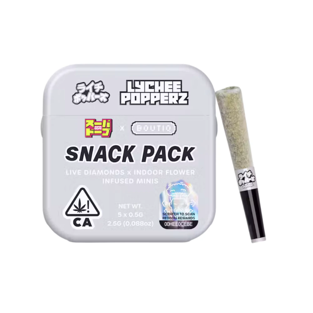 Boutiq - LYCHEE POPPERZ INFUSED PREROLLS (5PK) - BOUTIQ X SUPER DOPE Main Image