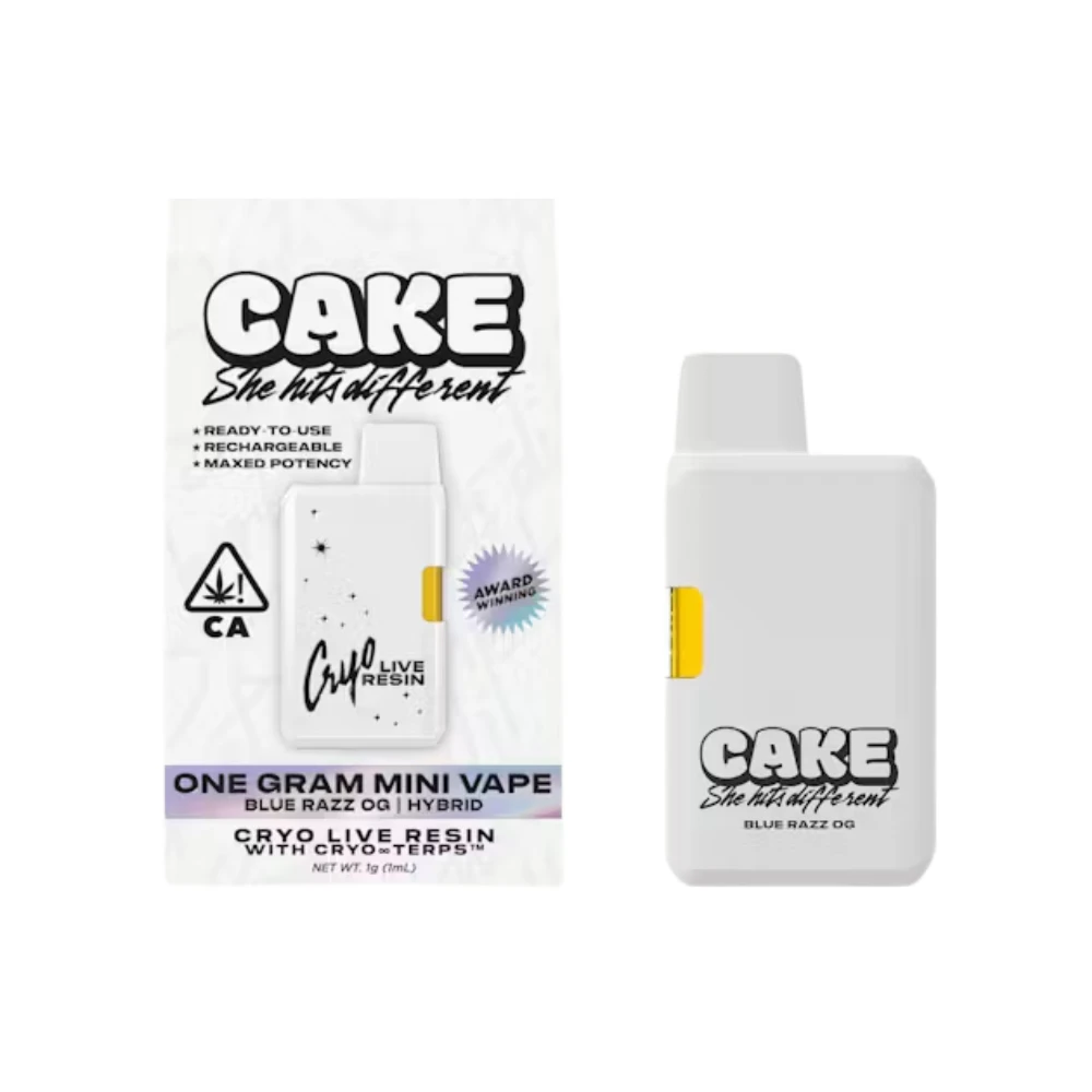CAKE she hits different - BLUE RAZZ OG CRYO LIVE RESIN DISPOSABLE 1G - CAKE Main Image