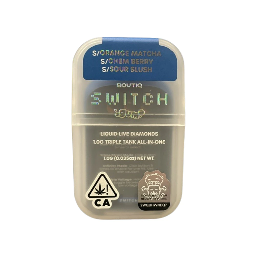 Boutiq - ORANGE MATCHA (S) X CHEM BERRY (S) X SOUR SLUSH (S) LIQUID DIAMOND DUAL AIO V5 DISPOSABLE 1G - BOUTIQ Main Image