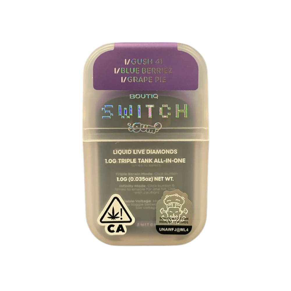 Boutiq - GUSH 41 (I) X BLUE BERRIEZ (I) X GRAPE PIE (I) LIQUID DIAMOND DUAL AIO V5 DISPOSABLE 1G - BOUTIQ Main Image