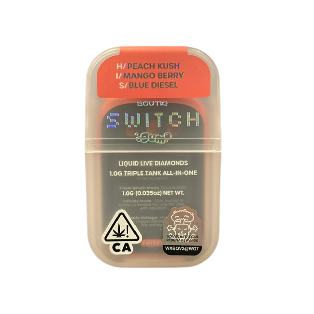Boutiq - PEACH KUSH (H) X MANGO BERRY (I) X BLUE DIESEL (S) LIQUID DIAMOND DUAL AIO V5 DISPOSABLE 1G - BOUTIQ Main Image
