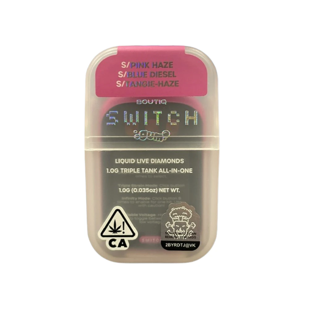 Boutiq - PINK HAZE (S) X BLUE DIESEL (S) X TANGIE HAZE (S) LIQUID DIAMOND DUAL AIO V5 DISPOSABLE 1G - BOUTIQ Main Image