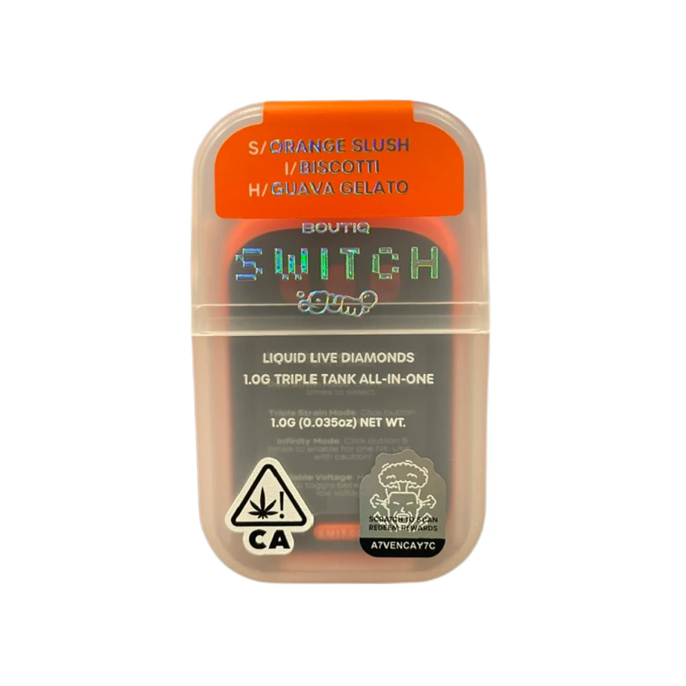 Boutiq - ORANGE SLUSH (S) X BISCOTTI (I) X GUAVA GELATO (H) LIQUID DIAMOND DUAL AIO V5 DISPOSABLE 1G - BOUTIQ Main Image