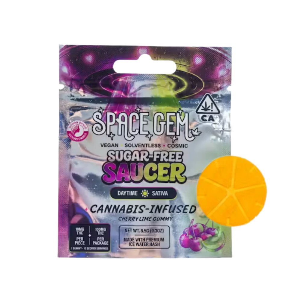 Space Gem - CHERRY LIME SUGARFREE SAUCER GUMMIES 100MG - SPACE GEM Main Image