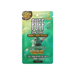 PUFF - BUBBLE HASH 5 PACK - GUSH MINTZ X ICE CREAM CAKE .5G - PUFF