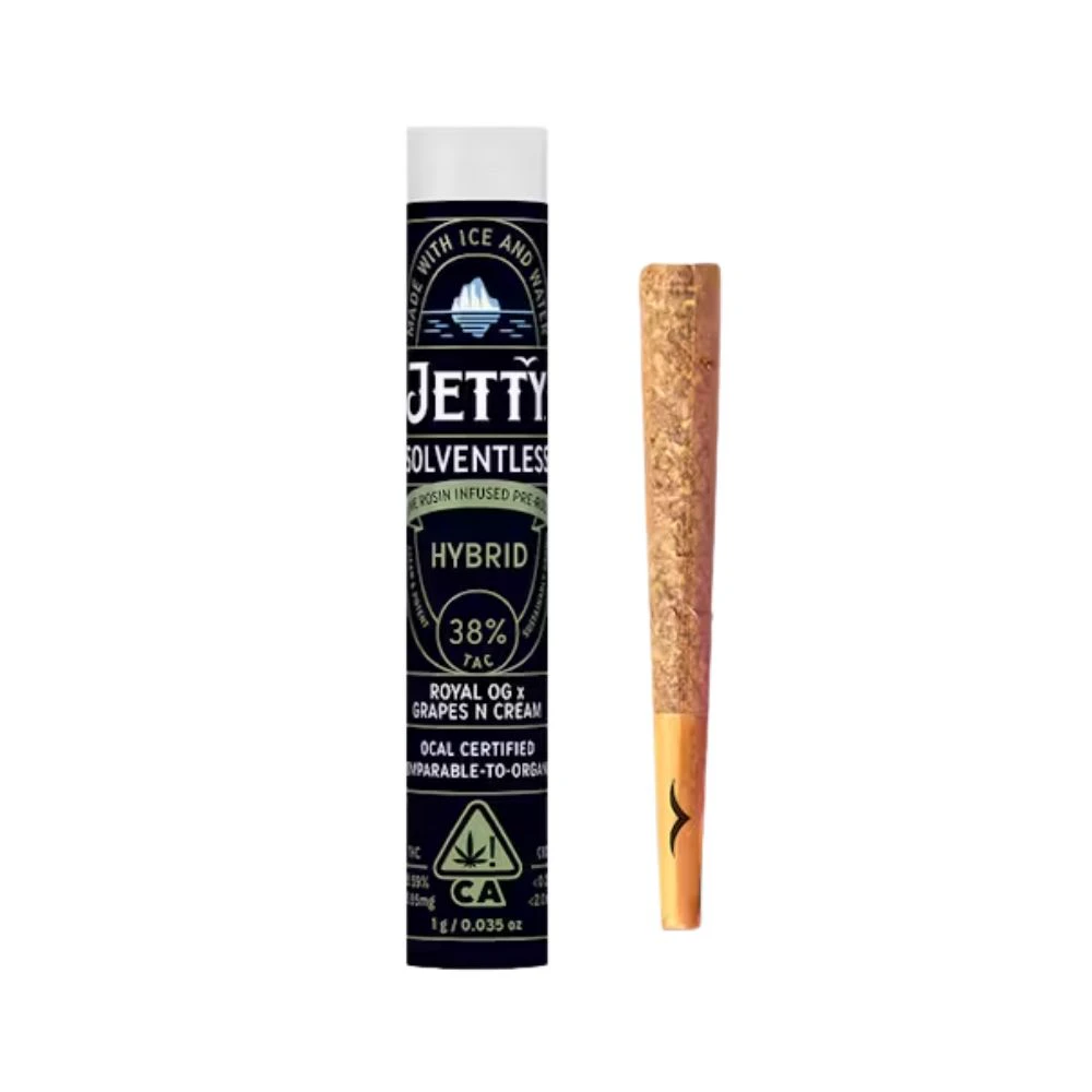 Jetty Extracts - ROYAL OG X GRAPE N CREAM SOLVENTLESS PREROLL 1G - JETTY EXTRACTS Main Image