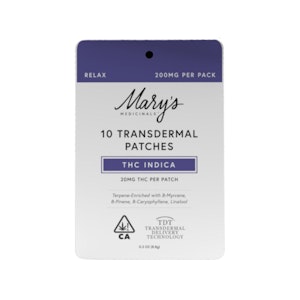 MARY'S MEDICINALS - RELIEF 1:1 CBD:THC PATCH (10CT) 200MG - MARY'S MEDICINALS