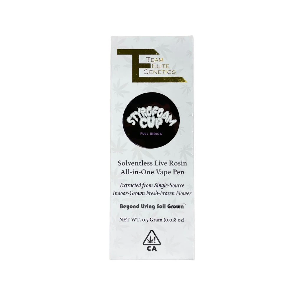 Team Elite Genetics - STYROFOAM CUP LIVE ROSIN ALL IN ONE DISPOSABLE 0.5G - TEAM ELITE GENETICS Main Image