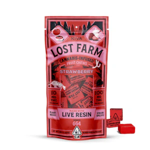Kiva Confections - LOST FARM CHEWS - STRAWBERRY 100MG (GG4) - KIVA CONFECTIONS