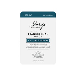 MARY'S MEDICINALS - PATCH - 3:2:1 | THC:CBD:CBN - MARY'S MEDICINALS