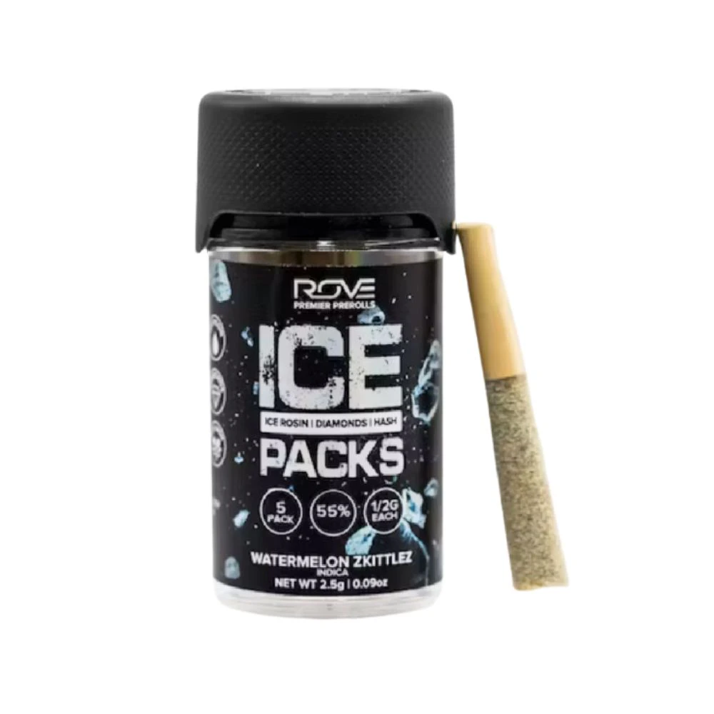 ROVE - WATERMELON ZKITTLEZ ICE PACKS ROSIN DIAMOND HASH INFUSED (5PK) - ROVE Main Image