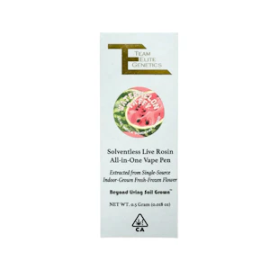 TEAM ELITE GENETICS - WATERMELON TAFFY LIVE ROSIN ALL IN ONE DISPOSABLE 0.5G - TEAM ELITE GENETICS