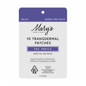 MARY'S MEDICINALS - PATCH (10CT) - INDICA RELAX 200MG - MARY'S MEDICINALS