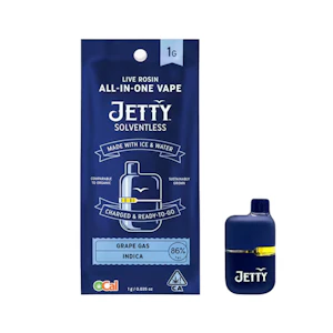 Jetty Extracts - GRAPE GAS SOLVENTLESS ALL IN ONE MINI DISPOSABLE 1G - JETTY EXTRACTS