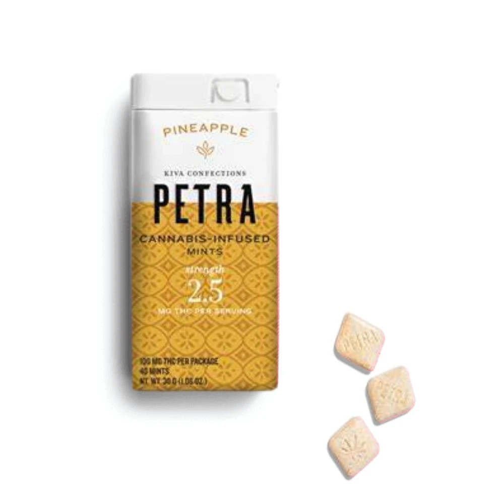 Kiva Confections - PETRA MINTS - PINEAPPLE 100MG - KIVA CONFECTIONS Main Image