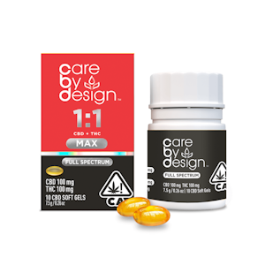 CARE BY DESIGN - 1:1 CBD MAX SOFT GELS (10) - CARE BY DESIGN