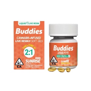 BUDDIES - LIVE RESIN SUNRISE - 2:1 | THC:THCV CAPS (60CT) - BUDDIES