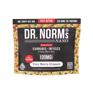 DR. NORM'S - VERY BERRY CRUNCH RICE KRISPY BAR 100MG - DR. NORM'S