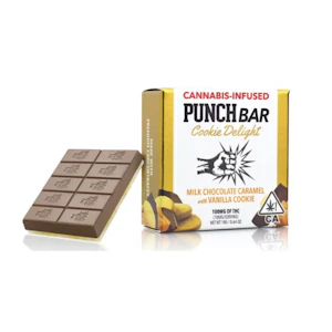 PUNCH EDIBLES & EXTRACTS - SOLVENTLESS COOKIE DELIGHTS - MILK CHOCOLATE CARAMEL W/ VANILLA COOKIE 100MG - PUNCH EDIBLES & EXTRACTS