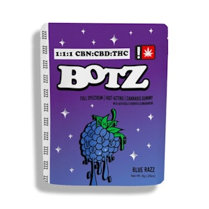 Bitz & Botz - Botz Blue Razz Gummy, 1:1:1 CBN:CBD:THC